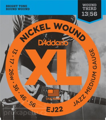 D'Addario EJ 22 - struny na elektrickou kytaru 13/56