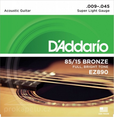 D'Addario EZ 890 Br - kovové struny pro akustickou kytaru (super light) 9/45
