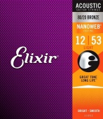 Elixir 11052 80/20 BR Nanoweb (light) 12/53 - kovové struny pro akustickou kytaru