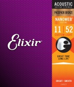 Elixir 16027 Nanoweb (custom light) 11/52 - kovové struny pro akustickou kytaru