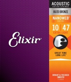 Elixir 11002 80/20 BR Nanoweb (extra light) 10/47 - kovové struny pro akustickou kytaru