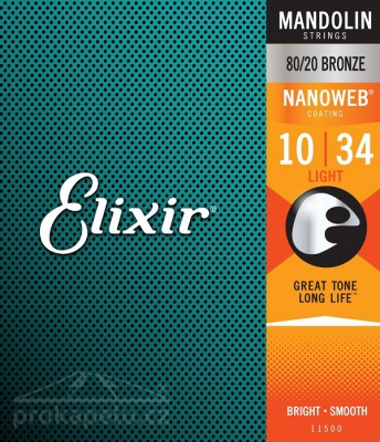 Elixir 11500 - Nanoweb (light) 10/34 - struny na mandolínu