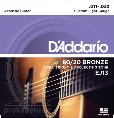 D'Addario EJ13 (custom light) 11/52 - struny na akustickou kytaru