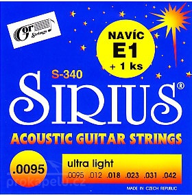Gor Sirius S 340 sada - kovové struny pro akustickou kytaru (ultra light) 9,5/42